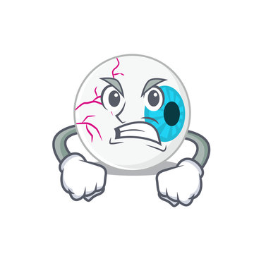 A cartoon picture of eyeball showing an angry face