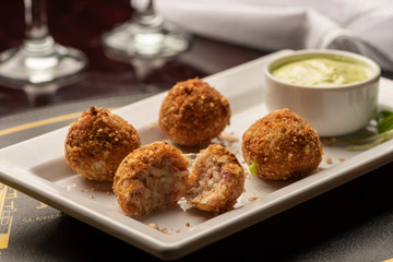 arancini balls stuffed with cheese
