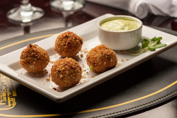 arancini balls stuffed with cheese