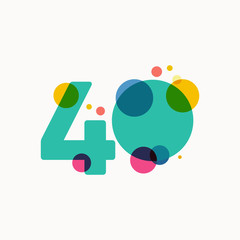 40 Years Anniversary Celebration Vector Template Design Illustration