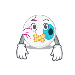 Eyeball cartoon character style having strange silent face