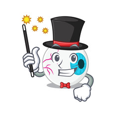 A gorgeous smart Magician of eyeball cartoon design style