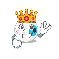 A Wise King of eyeball mascot design style with gold crown