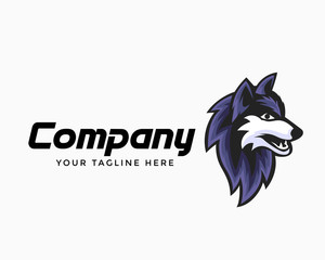 Elegant head wild wolf art logo design inspiration