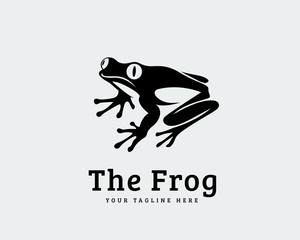watchful black frog art logo design inspiration