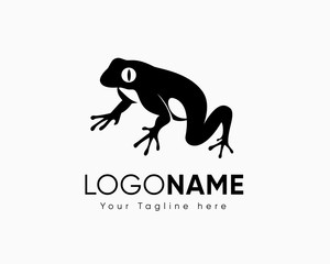 walking black frog art logo design inspiration