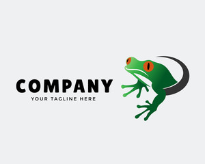 frog come out from hole art logo design inspiration