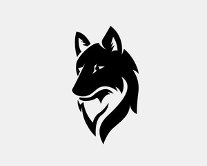 Fototapeta premium black Head wolf art logo design inspiration
