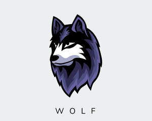 elegant head wolf e-sport style logo design inspiration