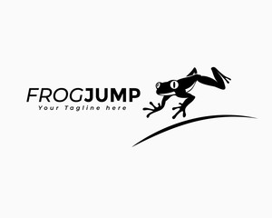 Frog jump fast logo design inspiration