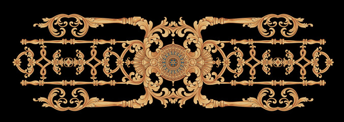 Decorated with elegant and luxurious patterns. Rococo, Baroque style, retro elements, invitation cards, textiles, wrapping paper and fabric design.