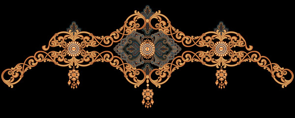 Decorated with elegant and luxurious patterns. Rococo, Baroque style, retro elements, invitation cards, textiles, wrapping paper and fabric design.