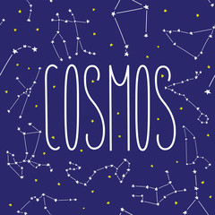 Cosmos constellation stars horoscope decoration seamless pattern
