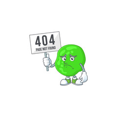 gloomy face of sarcina ventriculli cartoon character with 404 boards
