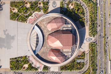 Aerial view of the new Yunnan Grand Theater in Kunming, China