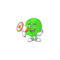 An image of sarcina ventriculli cartoon design style with a megaphone