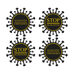Coronavirus icon set. Global epidemic of COVID-19 infection, warning sign set. Coronavirus pandemic