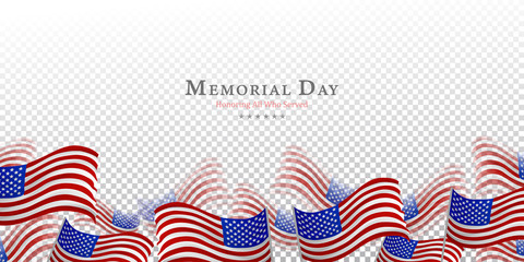 Fototapeta premium Memorial Day background vector illustration - honoring all who served