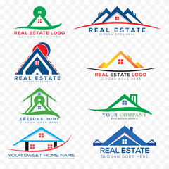 New stylish Business real Estate 8 Logos design vector elements