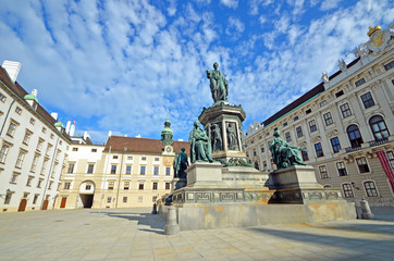 Statue of Kaiser Franz l at Hofburg palace in Vienna