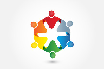 Fototapeta na wymiar Logo teamwork unity business people