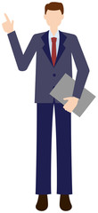 Vector image set of business man in office uniform