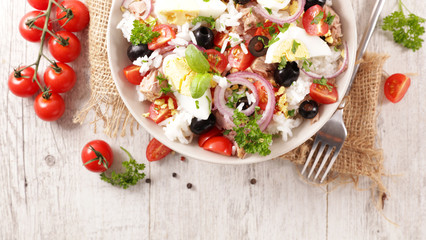 rice salad with vegetable and egg