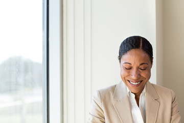 Portrait of African American business woman at work.