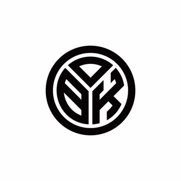 recommend clip art: BK monogram logo with circle outline design template