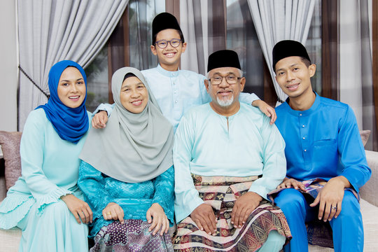 Happy Muslim family