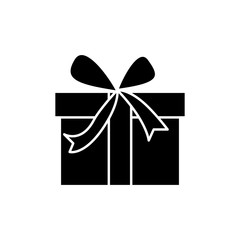 Gift icon vector. Flat image of christmas present. Abstract symbol of a gift box. Stock Photo.