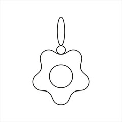 Keychain with flower shape, isolated simple vector illustration