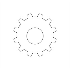 Gear, settings icon, isolated simple vector illustration