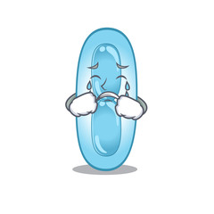 Caricature design of klebsiella pneumoniae having a sad face