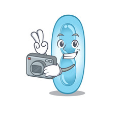 a professional photographer klebsiella pneumoniae cartoon picture working with camera