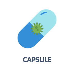 Capsule flat icon style design illustration on white background