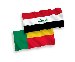 Flags of Iraq and Benin on a white background
