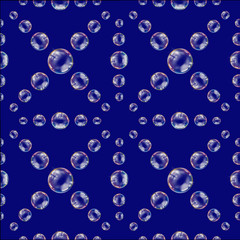 Seamless pattern, small details, bubble pattern on blue background. Great for printing on fabric or paper. Manual digital the drawing