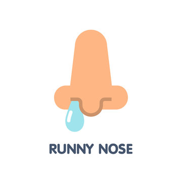 Runny Nose Flat Icon Style Design Illustration On White Background