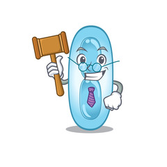 A wise judge of klebsiella pneumoniae mascot design wearing glasses