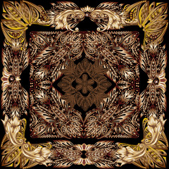 brown curled background square design