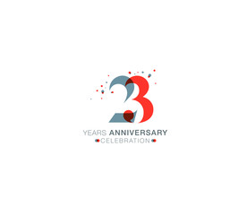 23 years anniversary or birthday celebration design template Vector.