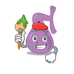 An artistic gall bladder artist mascot design paint using a brush