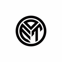ET monogram logo with circle outline design template