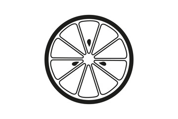 Fototapeta premium Lemon slice vector icon illustration on white background