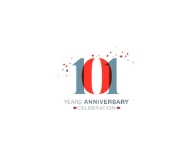 101 years anniversary or birthday celebration design template Vector.