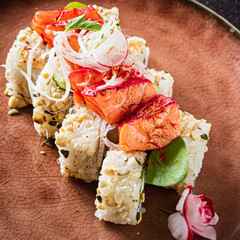 sushi set on the plate