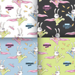 Collection set cute seamless pattern animal