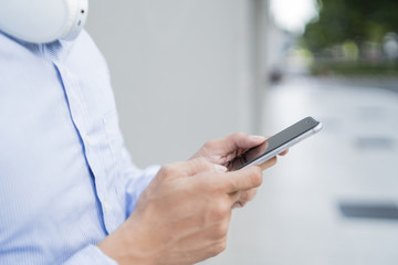 Man using his phone