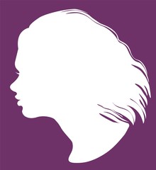 silhouette of a female head
